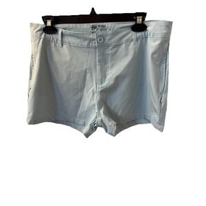 Huk Performance Shorts Womens Size 12 Fishing Zipper Pockets Outdoor Blue